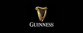 A guinness logo with a harp on it.