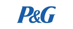 A blue and white logo of procter & gamble.